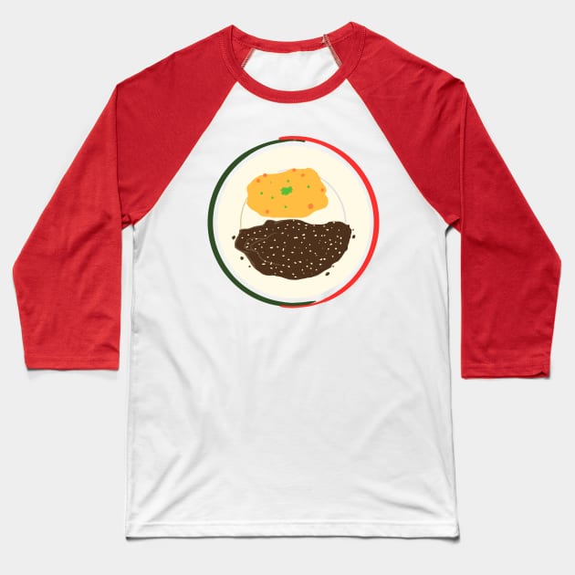 Mexico Independence Day Mole Sauce Design Baseball T-Shirt by CreamPie